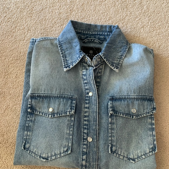 New Bagatelle oversized boyfriend’s blue Denim jacket Shirt 100% cotton size S - Picture 9 of 9